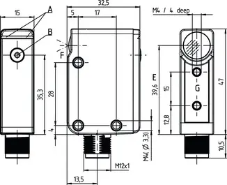 Produktfoto 1 von Leuze Electronic PRK18B.XT3/4P-M12, Reflex-Lichtschranke polarisiert
