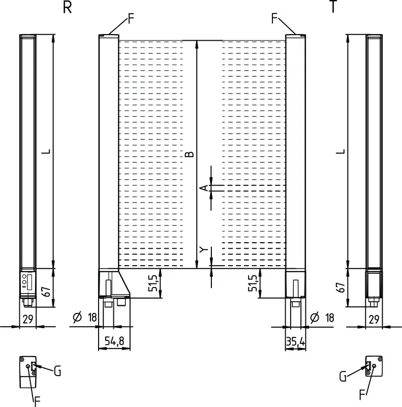 Produktfoto 1 von Leuze Electronic CSL710-T05-400.A-M12, Lichtvorhang Sender