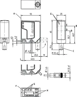 Produktfoto 1 von Leuze Electronic ODS10L1-25M.8/LAK,200-M12, Optischer Abstandssensor