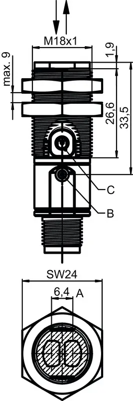 Produktfoto 1 von Leuze Electronic ET328I-400F.3/4P-M12, Lichttaster energetisch