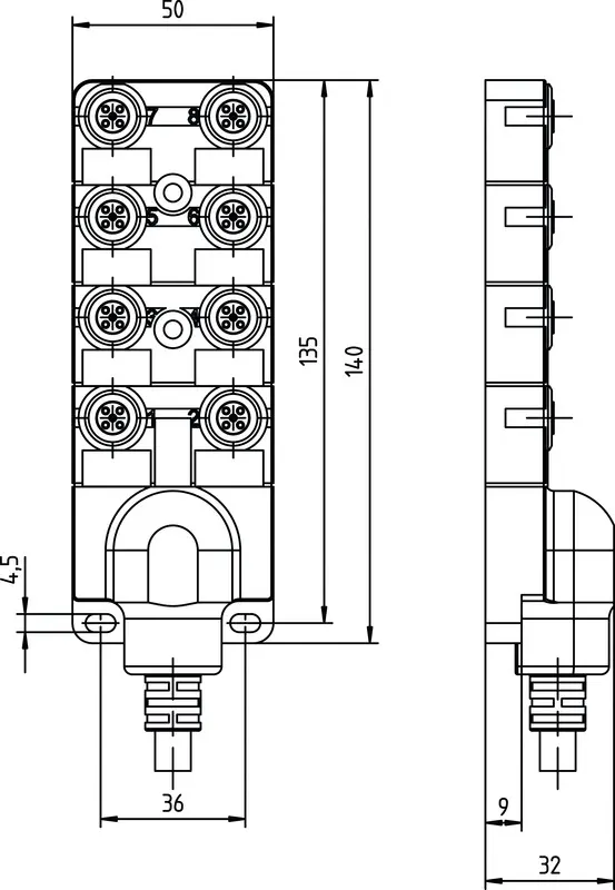 Produktfoto 1 von Leuze Electronic MD 7XXP-11-82IO5-K030, Verteiler