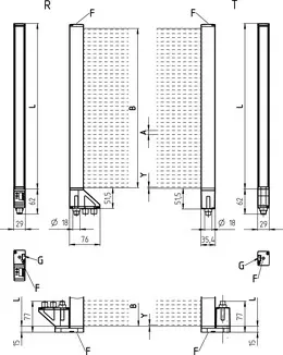 Produktfoto 1 von Leuze Electronic CML730i-R05-1600.R/PN-M12, Lichtvorhang Empfänger