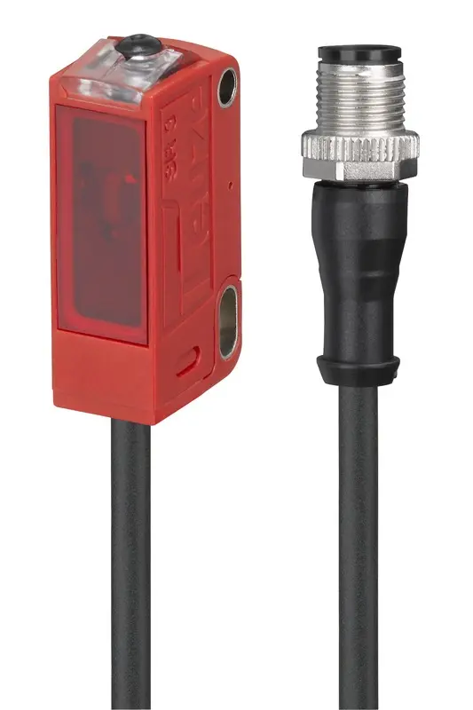 Produktfoto 1 von Leuze Electronic PRK3C.T3/4T-200-M12, Reflex-Lichtschranke polarisiert