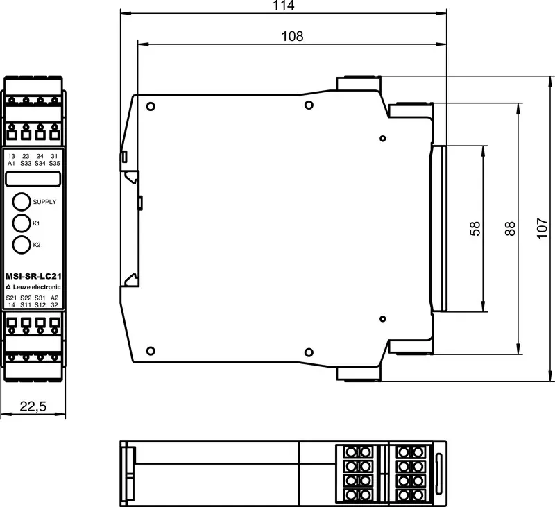 Produktfoto 1 von Leuze Electronic MSI-SR-LC21-03, Sicherheits-Relais