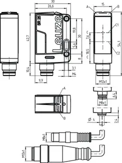 Produktfoto 1 von Leuze Electronic PRK25C.D/PX-M8, Reflex-Lichtschranke polarisiert