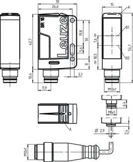 Produktfoto 1 von Leuze Electronic PRK15.D/P, Reflex-Lichtschranke polarisiert