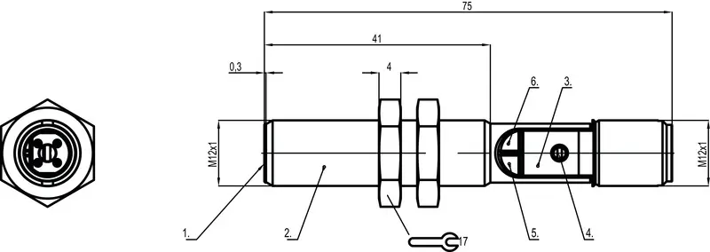Leuze Electronic LCS-1M12M-F04PNC-M12, Sensor kapazitiv