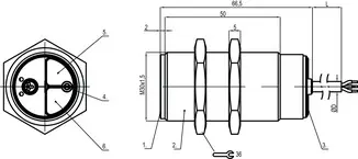 Produktfoto 1 von Leuze Electronic LCS-1M30P-F15PNO-K020P, Sensor kapazitiv