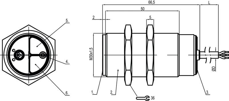 Produktfoto 1 von Leuze Electronic LCS-1M30P-F15PNC-K020P, Sensor kapazitiv