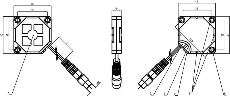Produktfoto 1 von Leuze Electronic LCS-1Q40P-F20PNO-K003PM08, Sensor kapazitiv