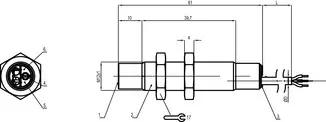 Produktfoto 1 von Leuze Electronic LCS-1M12M-N08NNC-K020P, Sensor kapazitiv