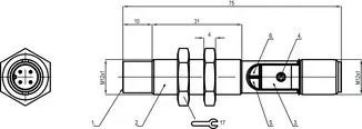 Produktfoto 1 von Leuze Electronic LCS-1M12P-N08PNC-M12, Sensor kapazitiv