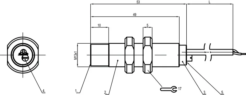 Produktfoto 1 von Leuze Electronic LCS-1M12T-N08NNC-K020T, Sensor kapazitiv