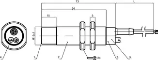 Produktfoto 1 von Leuze Electronic LCS-1M18T-N15PNO-K020T, Sensor kapazitiv