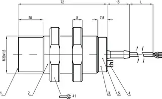 Produktfoto 1 von Leuze Electronic LCS-1M30T-N30NNO-K020T, Sensor kapazitiv