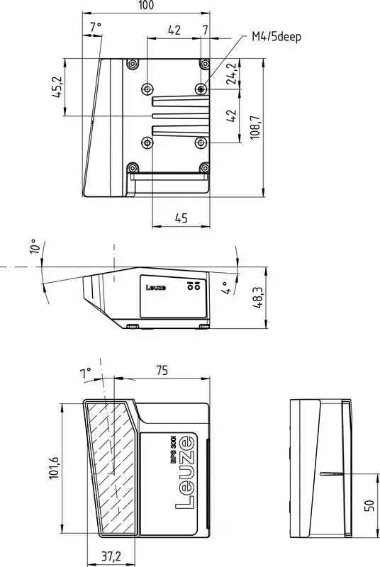 Produktfoto 1 von Leuze Electronic BPS 307i SM 100 H, Barcode Positioniersystem