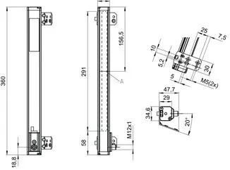 Produktfoto 1 von Leuze Electronic OGS 600-280/D3-M12.8, Optischer Spurführungssensor