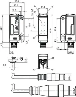 Produktfoto 1 von Leuze Electronic HT23/N, Taster Hintergrundausblendung