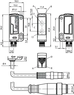 Produktfoto 1 von Leuze Electronic FT23/4X-M8, Lichttaster energetisch