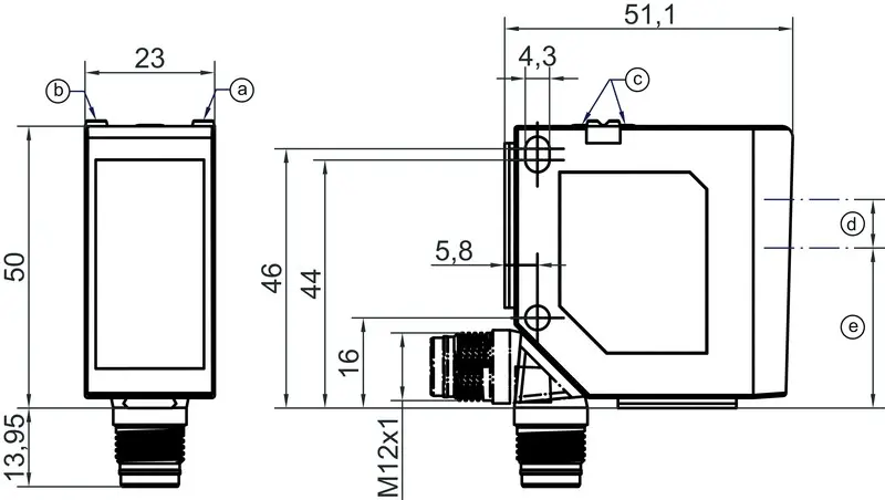 Produktfoto 1 von Leuze Electronic ODS110L1.3/LCT-M12, Optischer Abstandssensor
