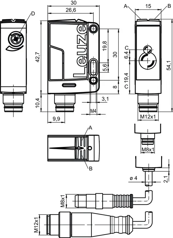 Produktfoto 1 von Leuze Electronic PRK25CL1.1/2N, Reflex-Lichtschranke polarisiert