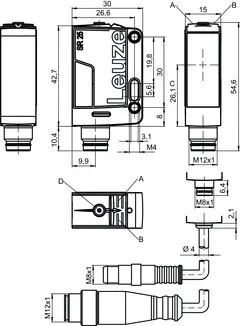 Produktfoto 1 von Leuze Electronic PRK25C.T3/2N-M12, Reflex-Lichtschranke polarisiert