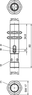 Produktfoto 1 von Leuze Electronic LE412B/4X-M12, Einweg-Lichtschranke Empfänger