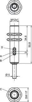 Produktfoto 1 von Leuze Electronic LE412BL2.1/2, Einweg-Lichtschranke Empfänger