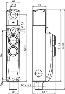 Produktfoto 1 von Leuze Electronic L300-B1-M31M23B19-SLM24-SCA, Sicherheits-Zuhaltung