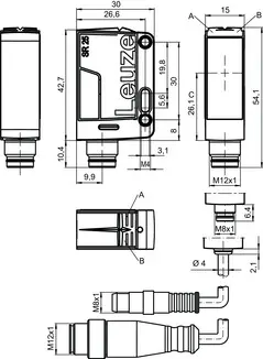 Produktfoto 1 von Leuze Electronic LE25C/4W-M12, Einweg-Lichtschranke Empfänger