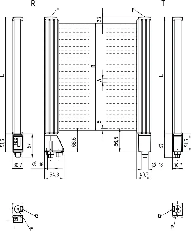 Produktfoto 1 von Leuze Electronic CSL710-T40-2210.A-M12-67, Lichtvorhang Sender
