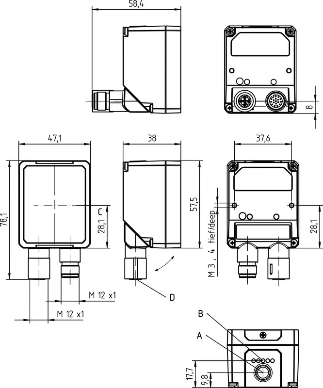 Produktfoto 1 von Leuze Electronic IVS 108 M1-102-W0, Vision Sensor