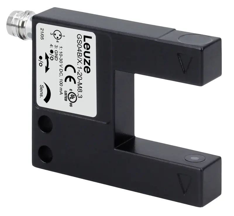 Produktfoto 1 von Leuze Electronic GS04B/P.1-20-M8.3, Gabel-Lichtschranke