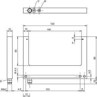 Produktfoto 1 von Leuze Electronic GS04B/P.1-100-M8.3, Gabel-Lichtschranke