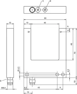 Produktfoto 1 von Leuze Electronic GS04B/N.1-40-M8.3, Gabel-Lichtschranke