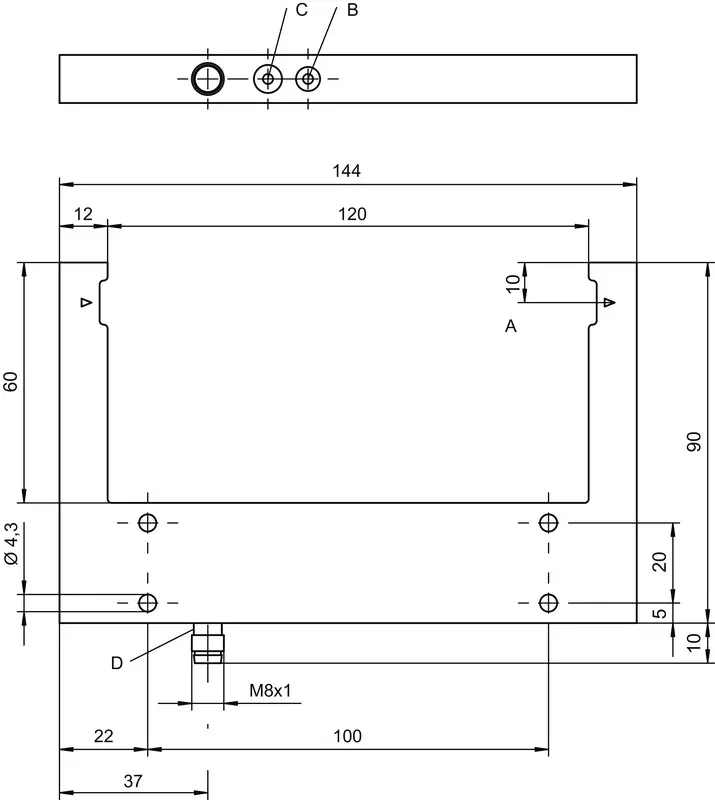 Produktfoto 1 von Leuze Electronic GS04B/N.1-120-M8.3, Gabel-Lichtschranke