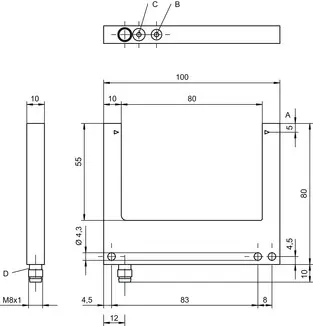 Produktfoto 1 von Leuze Electronic GSL04B/1.1-80-M8.3, Gabel-Lichtschranke