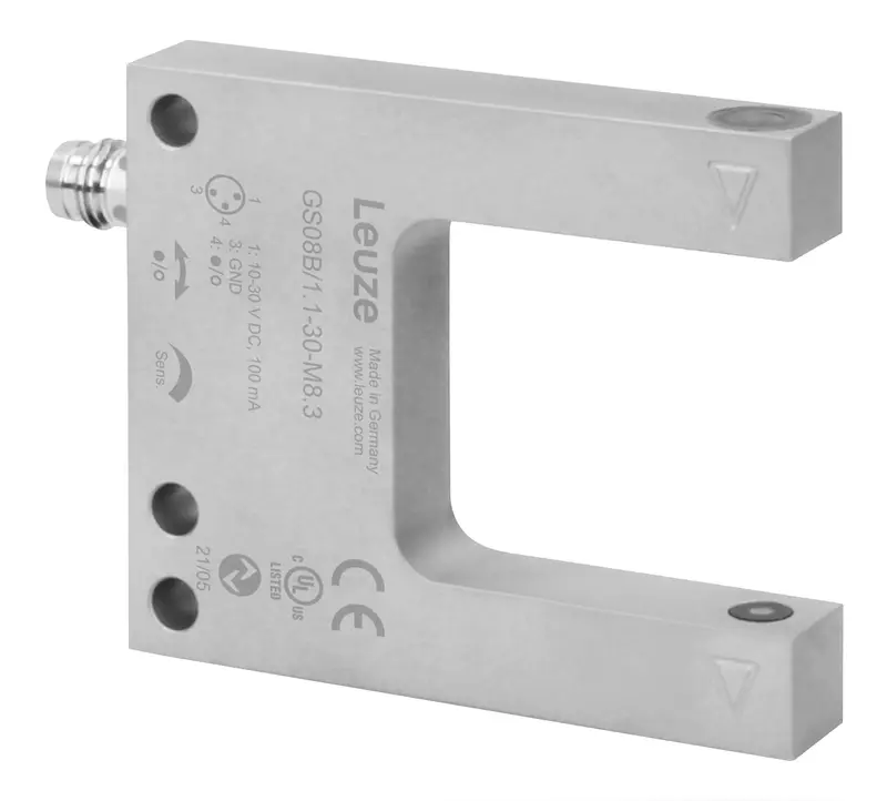 Produktfoto 1 von Leuze Electronic GS08B/1.1-30-M8.3, Gabel-Lichtschranke