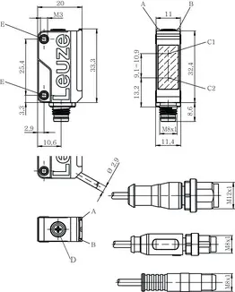 Produktfoto 1 von Leuze Electronic ET5B/4X-200-M12, Lichttaster energetisch