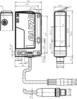 Produktfoto 1 von Leuze Electronic HT36I/N, Taster Hintergrundausblendung