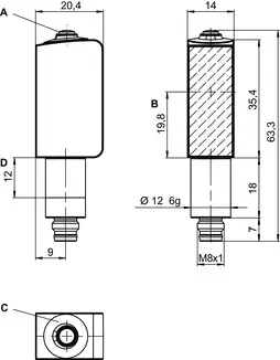 Produktfoto 1 von Leuze Electronic PRK53C.A3/LG-M8, Reflex-Lichtschranke polarisiert
