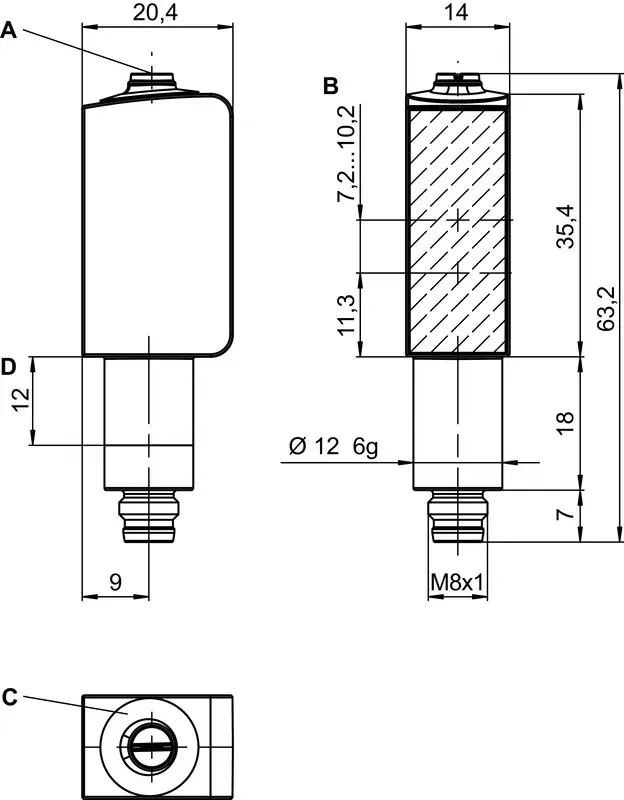 Produktfoto 1 von Leuze Electronic HT53C.XL/LG-M8, Taster Hintergrundausblendung