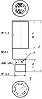 Produktfoto 1 von Leuze Electronic HTU218-800/4T-M12, Ultraschall Taster