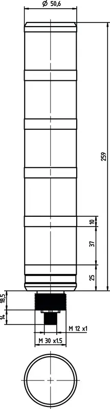 Produktfoto 1 von Leuze Electronic TL305-ROGBW-M12, Signalsäule
