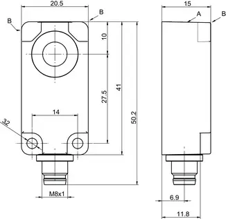 Produktfoto 1 von Leuze Electronic DMU420B-500.3/LV-M8, Ultraschall Distanzsensor