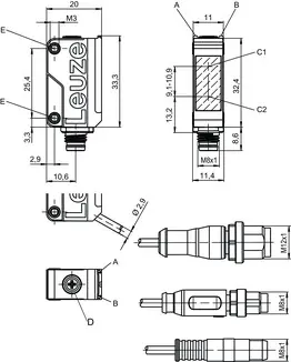 Produktfoto 1 von Leuze Electronic HT5B/4, Taster Hintergrundausblendung