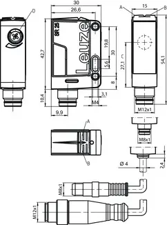 Produktfoto 1 von Leuze Electronic PRK25C.A2/2N-M12, Reflex-Lichtschranke polarisiert