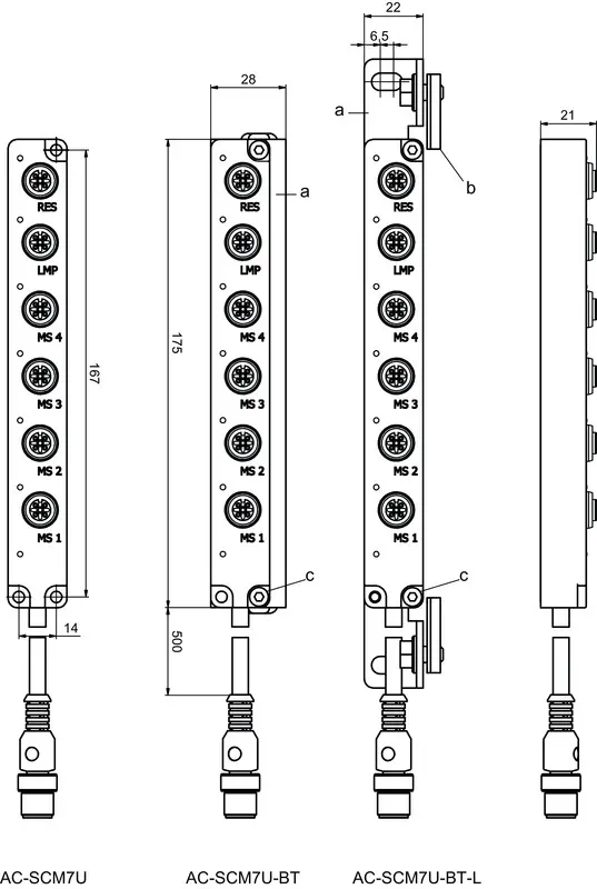 Produktfoto 1 von Leuze Electronic AC-SCM7U-BT-L, Sensor-Modul