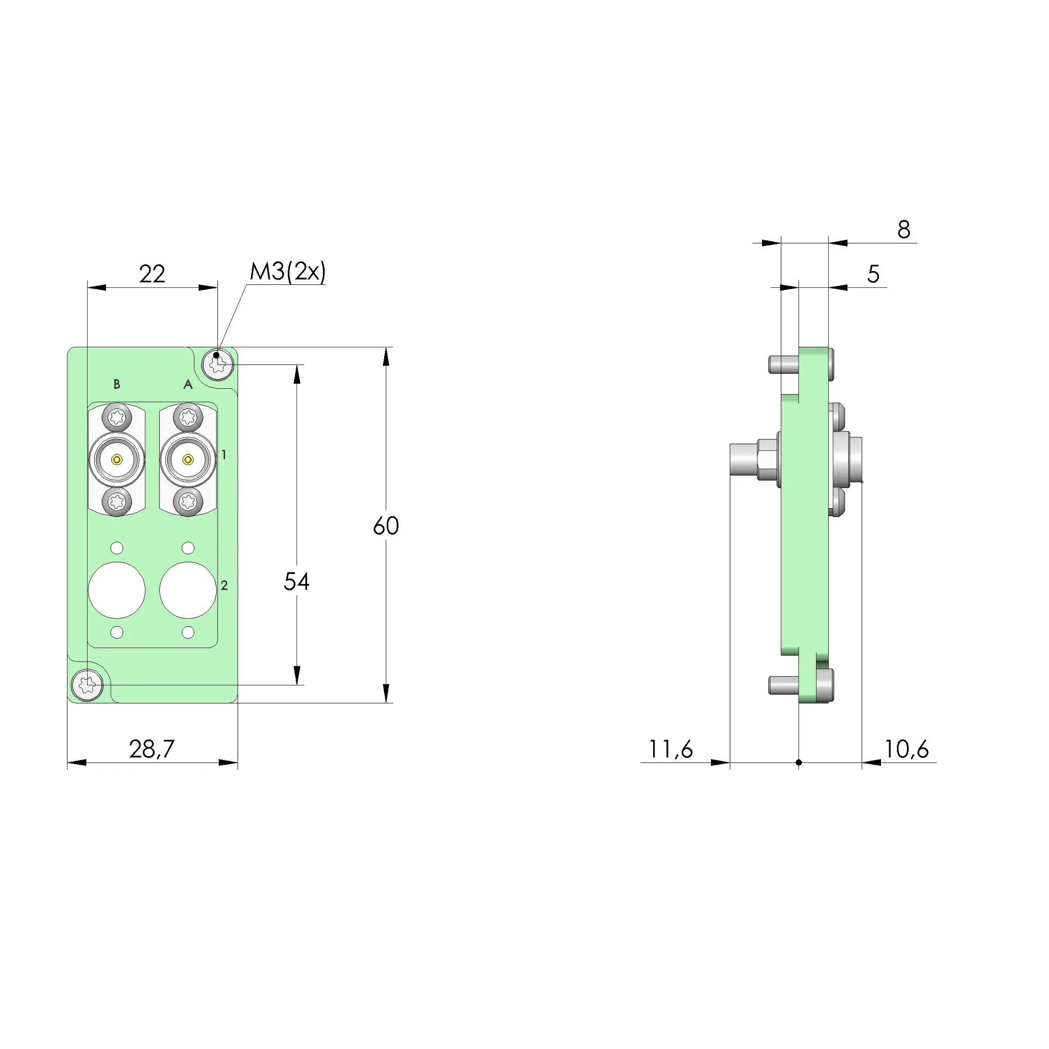 Ingun SB-P-HF-004-18GHz-02, Schnittstellenblock, SKU: 55752