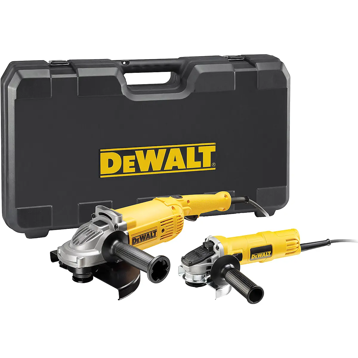 Produktfoto 1 von DeWalt DWE494TWIN-QS, Winkelschleifer Doppel-Set 230/125mm 2200 Watt/900 Watt